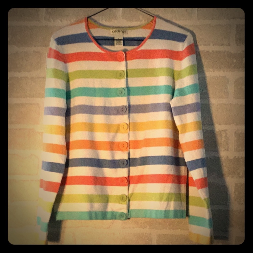 “Orvis” Multi-Color Stripe, Sweater - image 1